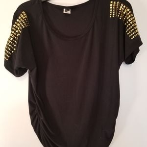 Black cold shoulder top